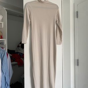 Ivory long sleeve midi dress